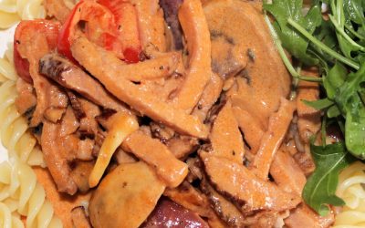 Pasta med kasslersås (mjölkfri)