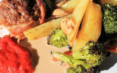 Baconbiff med ajvar (mjölkfri)