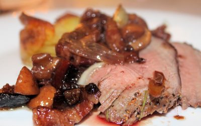 Oxfilé med potatisrosor och portvinsstekt svamp (mjölkfri)