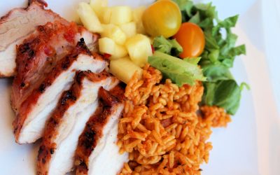 Grillad ytterfilé med ananassalsa och medelhavsris (mjölkfri)