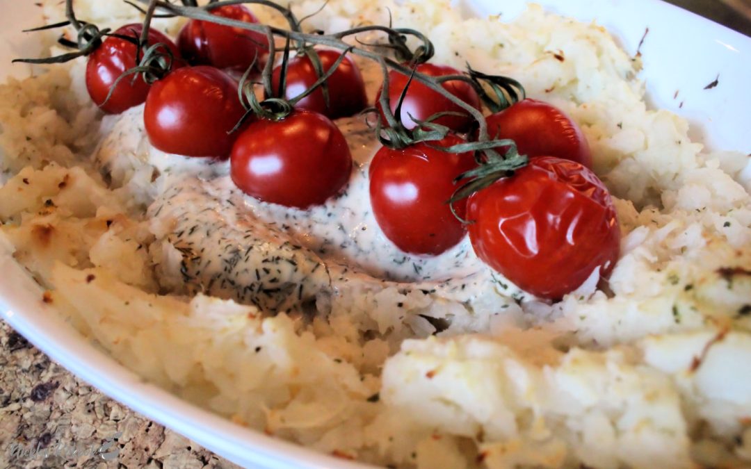 Torsk med hummersås och blomkålsmos