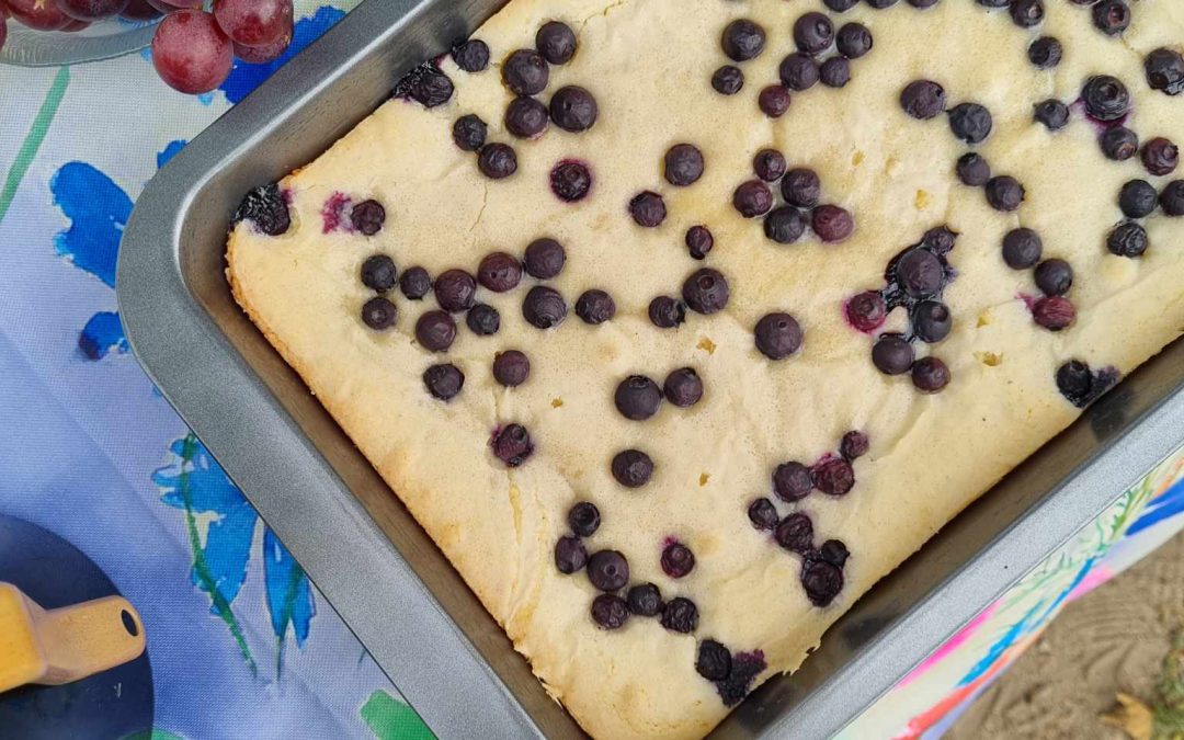 Blåbärskladdkaka med vit choklad