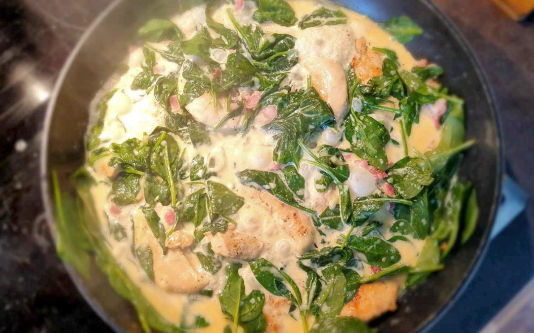 Kyckling Alfredo med blomkålsris