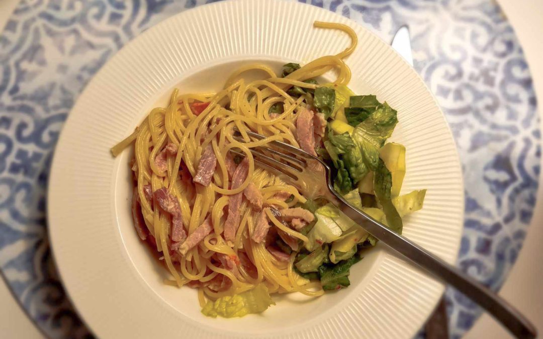 Pasta med skinka